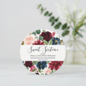 Moderne, schöne Rote Blume Elegant Sweet 16 Einladung (Stehend Vorderseite)