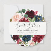 Moderne, schöne Rote Blume Elegant Sweet 16 Einladung (Vorderseite)