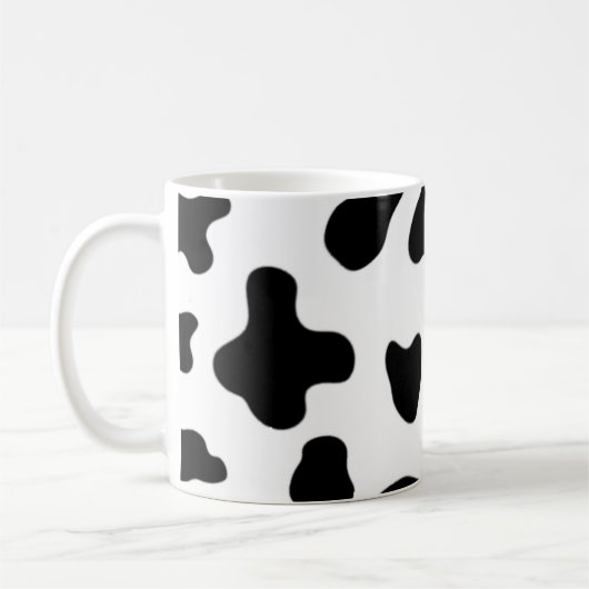 Moderne schöne schwarze und weiße Kuh Kaffeetasse (Links)
