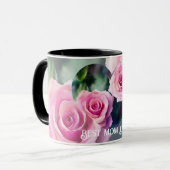 Moderne schöne Wasserfarben Rosensammlung Tasse (Vorderseite Links)