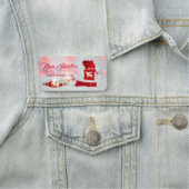 Moderne schöne Weihnachtsrot-Tasche Namensschild (Beispiel)