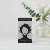 Moderne Schönheit Makeup Haar Nails schwarz von We Visitenkarte (Stehend Vorderseite)