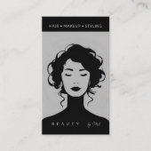 Moderne Schönheit Makeup Haar Nails schwarz von We Visitenkarte (Vorderseite)