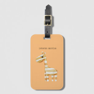 Moderne Schönheit Orange Giraffe Mit Namen Gepäckanhänger