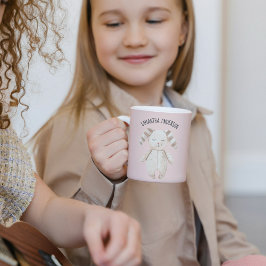 Moderne Schönheit Pastell Pink Bunny mit Namen Kaffeetasse