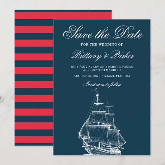 Moderne Schönheits-Hochzeit Save The Date (Vorne/Hinten)