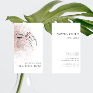 Moderne Schönheits-Logo Nägel Wimpern Augenbrauen  Visitenkarte