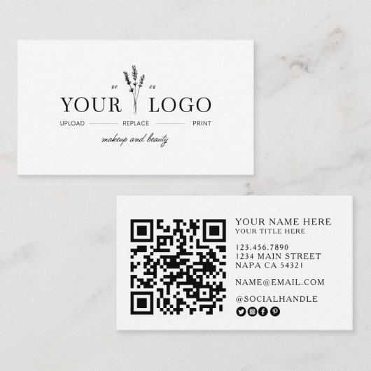 Moderne Schönheits-Make-up-Artist- QR-Code mit eig Visitenkarte (Vorne/Hinten)