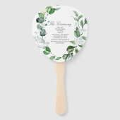 Moderne Schönheitskraut Weiße Blumenhochzeit Fächer (Rückseite)