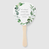 Moderne Schönheitskraut Weiße Blumenhochzeit Fächer (Vorderseite)