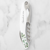 Moderne Schönheitskraut Weiße Blumenhochzeit Kellnermesser (Rückseite)