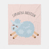 Moderne Schönheitspastel rosa Schafe und Name der  Fleecedecke (Vorderseite)