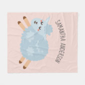 Moderne Schönheitspastel rosa Schafe und Name der  Fleecedecke (Vorderseite (Horizontal))