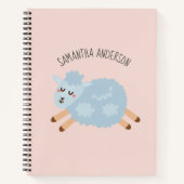 Moderne Schönheitspastel rosa Schafe und Name der Notizblock (Vorderseite)