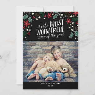 Moderne schönste Weihnachtsgrüße Fotokarte Feiertagskarte