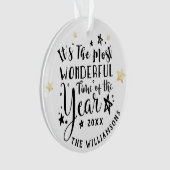 Moderne schönste Zeit des Jahres Foto Ornament (Vorderseite)