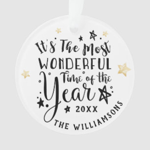 Moderne schönste Zeit des Jahres Foto Ornament