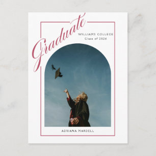 Moderne schräge Schrift Graduierungsankündigung Postkarte
