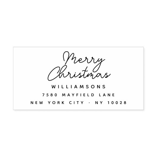 Moderne Schreiben Frohe Weihnachtsfamilie Name Gummistempel (Prägung)