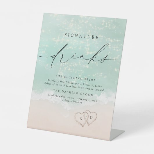 Moderne Schreibgeräte für Sandstrände Sockelschild (Vorderseite)