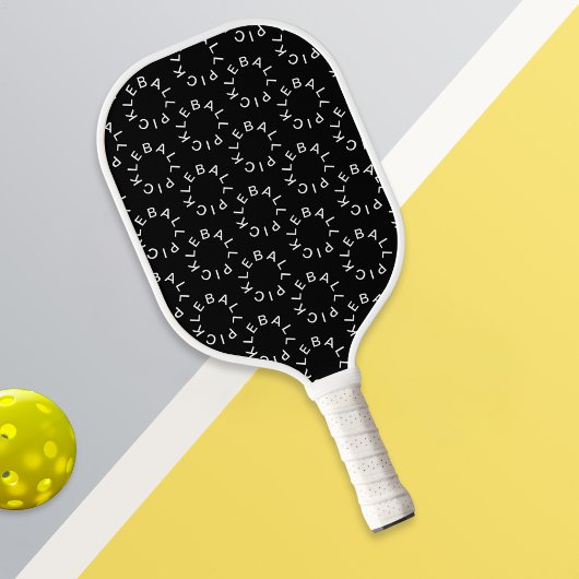 Moderne Schreibkreise Gemustert Schwarz/Weiß Pickleball Schläger