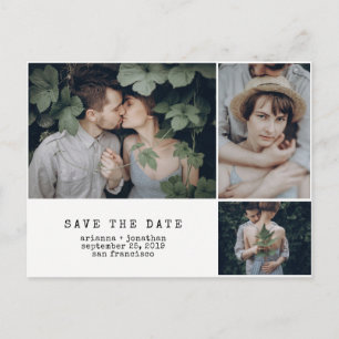 Moderne Schreibmaschine   3 FOTO SAVE THE DATE Ankündigungspostkarte