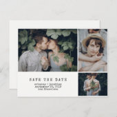 Moderne Schreibmaschine | 3 FOTO SAVE THE DATE Ankündigungspostkarte (Vorne/Hinten)