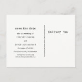 Moderne Schreibmaschine | 3 FOTO SAVE THE DATE Ankündigungspostkarte (Rückseite)