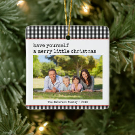 Moderne Schreibmaschine Merry Little Christmas Fot Keramikornament