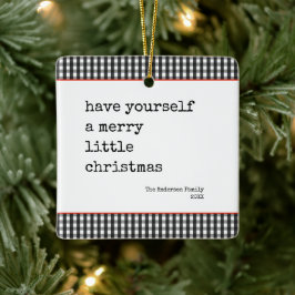 Moderne Schreibmaschine Merry Little Christmas Kar Keramikornament