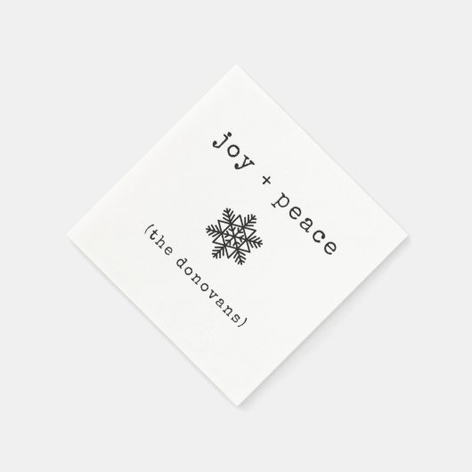 Moderne Schreibmaschine | Schwarz-Weiß-Weihnachten Serviette (Ecke)