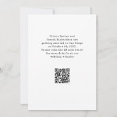 Moderne Schreibmaschine | Schwarzweiß und QR-Code Save The Date (Rückseite)