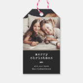 Moderne Schreibmaschine | Weihnachtsfoto Schwarz G Geschenkanhänger (Vorderseite)