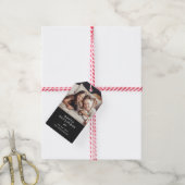 Moderne Schreibmaschine | Weihnachtsfoto Schwarz G Geschenkanhänger (Mit Garn)