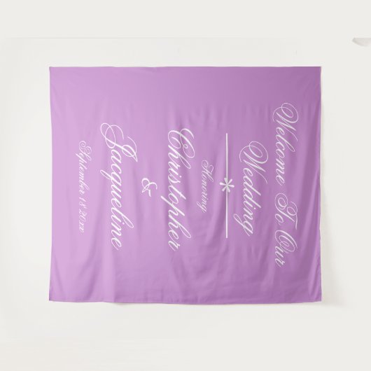 Moderne Schreibschrift Chic Mauve Hintergrund Wandteppich (Vorderseite (Horizontal))