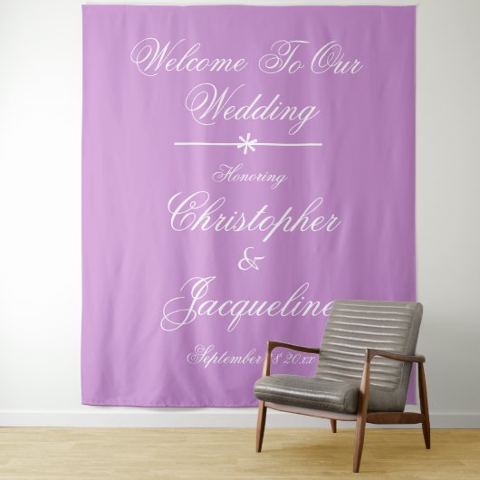 Moderne Schreibschrift Chic Mauve Hintergrund Wandteppich (Beispiel)