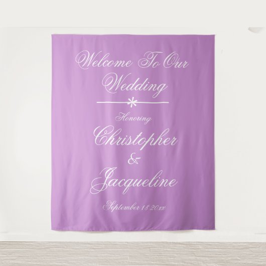 Moderne Schreibschrift Chic Mauve Hintergrund Wandteppich (Vorderseite)
