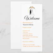 Moderne Schreibschrift-Hochzeitsprogrammkarte (Vorne/Hinten)
