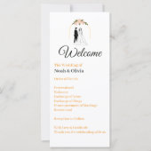 Moderne Schreibschrift-Hochzeitsprogrammkarte (Vorderseite)