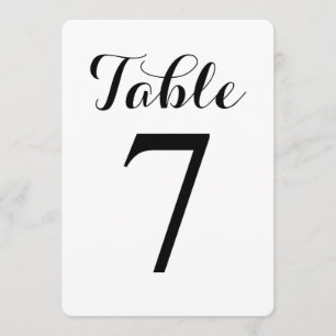 Moderne Schreibschrift Tisch 7   Tischnummernkarte Einladung