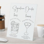 Moderne Schreibsignaturgetränke Sockelschild (In Situ)