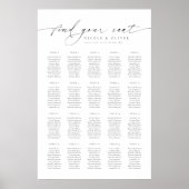 Moderne Schrift 20 Tische Willkommens-Sitzplan Poster (Vorne)