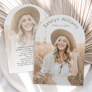 Moderne Schrift 2 Foto-Abschlussanzeige Einladung