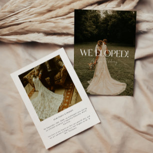 Moderne Schrift 2-Foto Hochzeits-Elopement Ankündigung