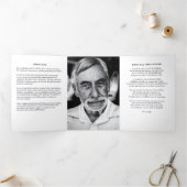 Moderne Schrift 2-Foto-Trifold-Trauerprogramm Dreifach-gefaltete Programmkarte (Innenseite)
