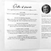 Moderne Schrift 3-Foto-Trifold-Trauerprogramm Dreifach-gefaltete Programmkarte (Innen Erste Seite)