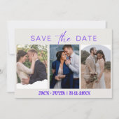 Moderne Schrift 3 Foto-Vorlagen Save the Date (Vorderseite)
