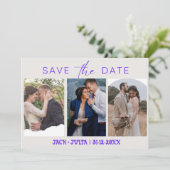 Moderne Schrift 3 Foto-Vorlagen Save the Date (Stehend Vorderseite)