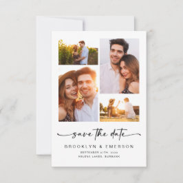 Moderne Schrift | 4 Fotos Hochzeit Save The Date