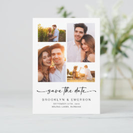 Moderne Schrift | 4 Fotos Hochzeit Save The Date